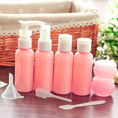 40% Hot Sales!!! 9Pcs Travel Supply Spray Bottle Set Funnel Spoon Dropper Makeup Empty Container