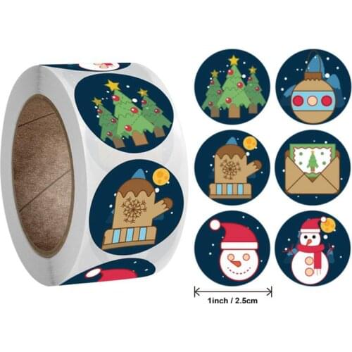 500pcs/roll New Christmas Stickers Cartoons Gift Card party Package cute Santa Label Sealing Decor Party Supplies For Reward Kid