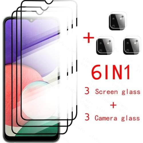 6in1 Tempered Glass For Samsung Galaxy A22 5G A12 A42 A52 Screen Protector Camera Film For Samsung A22 5G 6.6' Protective Glass