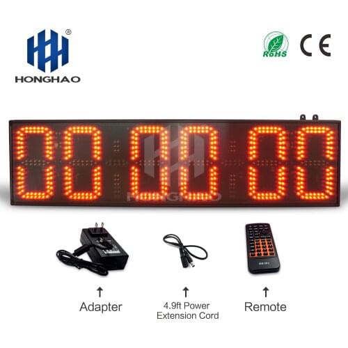 Alibaba express 8 inch 6 digits semi-outdoor led large digital led wall clock display