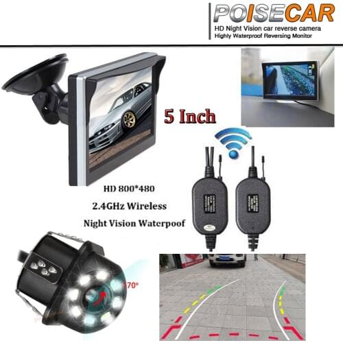Wireless Backup Camera 1 Set 5 inch TFT LCD Car Monitor Reversing Camera Wireless with Monitor Rear View Camera For Any car