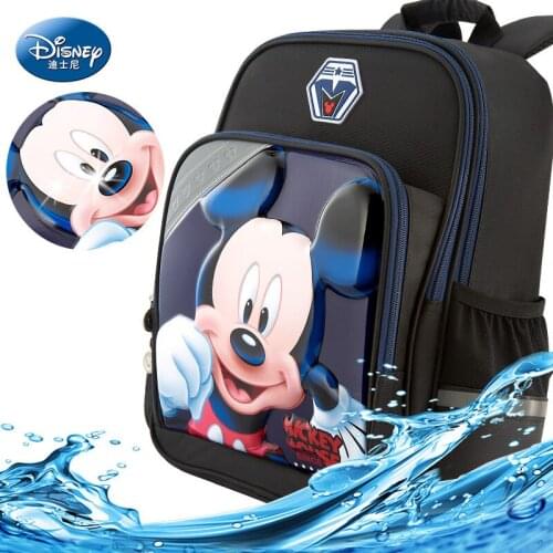 Disney Kid 3D Mickey Primary School Backpack Boy Girl Waterproof Orthopedic Bag with Book Cartoon Children Large Capacity Bag