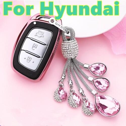 For Hyundai new Tucson elantra mistra IX35 ix25 santafe Car key set female key package key shell gift car decoration accessories