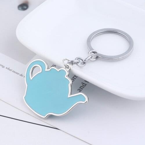 Friends TV Show Keychains Jim Pam Blue Teapot Lobster Metal Pendant Key Chain For Women Men Best Friend Jewelry Gift