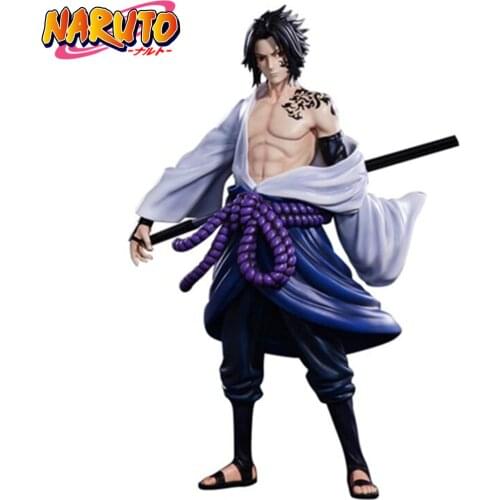 Naruto Anime PVC Action Figure Toys Uchiha Sasuke 260mm Naruto Shippuden Sasuke Model Figurine Toy