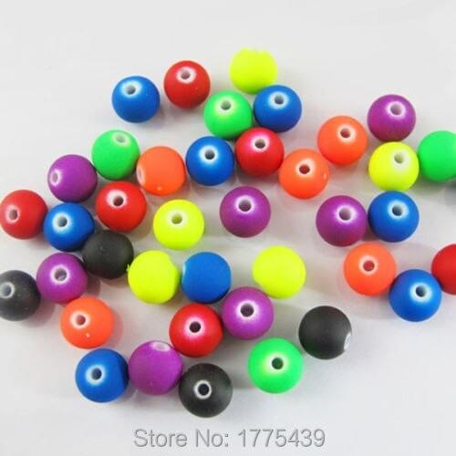 6 8 10 12 14MM Pick Size 500g/lot Random Mixed Fluorescence Round Ball Loose Acrylic Spacer Beads CharmsFor Jewelry Making