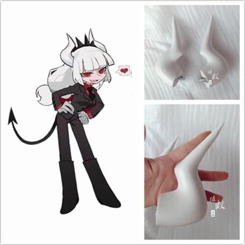 Game Helltaker Lucifer Cosplay Horns Crown Headband Head Clip Headwear Hairwear Cosplay Props Accessories Hair Clip