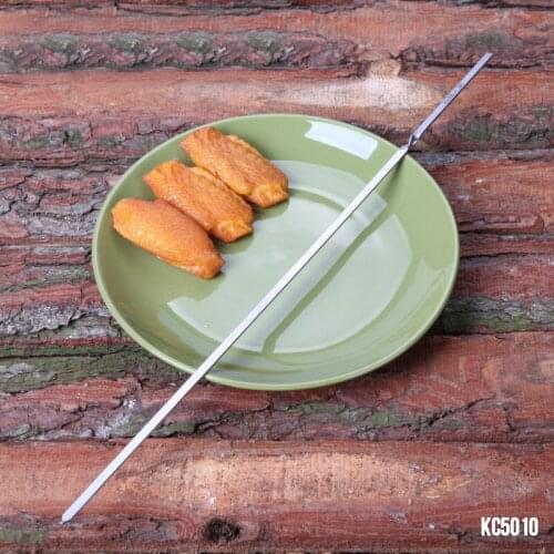 Hot 10pcs 15.7'Stainless Steel Barbeque Skewers Portable BBQ Flat Skewers Shish Kabob Sticks Brbecue Grill Churrasco Sticker