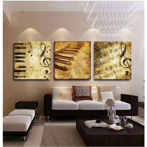 Full Square Drill 5D Diy Diamond Painting Classical Piano Music Notes Home Decorative Picture Diamond Embroidery TriptychZP-4656