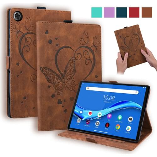 Emboss Butterfly Leather Cover for Lenovo Tab M10 Plus Case 10.3" Wallet Tablet Funda For Lenovo Tab M10 FHD Plus tb x606f x606x