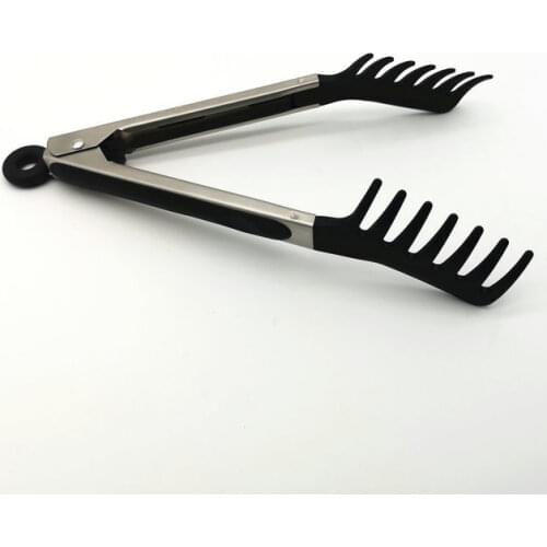 Kitchen Accessories Home Nylon Noodle Tongs Pasta Spaghetti Tongs Food Clips Stainless Steel Handle Cooking Utensils