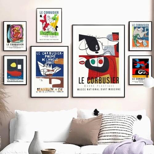 Le Corbusier Line Woman Nude Color Block Wall Art Canvas Painting Nordic Posters And Prints Wall Pictures For Living Room Decor