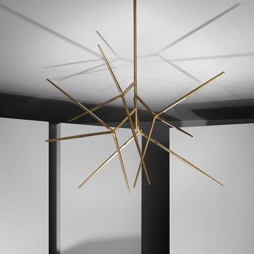 Chandelier Dining Room Living Room Chandelier Nordic Light Luxury Simple Line Shaped Chandelier