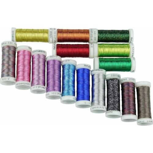 16 or 32 Assorted colors Metallic thread for embroidery machine or french embroidery as decorative jewelry lace thread 200Y each