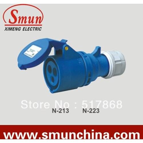 N-223 32A 220-250V 2P+E 3pin Industrial Mobile Socket with CE ROHS 1 Year Warranty IP44 degree PA66