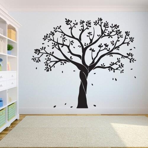Tree Wall Decal Sticker Bedroom tree of life roots birds flying away home decor Leaves falling studiodecor A7-022