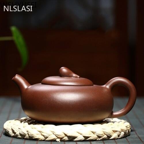 NLSLASI Chinese yixing tea pot purple clay zisha teapot ore beauty kettle suit puer black tea Purple mud custom gifts 250ml