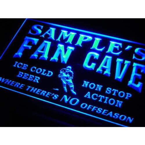 Tg-tm Name Personalized Custom Hockey Fan Cave Bar Beer Neon Light Signs with On/Off Switch 7 Colors 4 Sizes