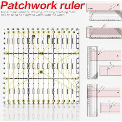 15x15CM DIY Patchwork Tool Sewing Ruler DIY Quilting Tailor Foot Aligned Cutting Sewing Craft Tool