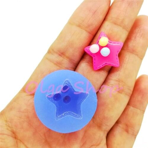 PYL966 18.0mm Star Silicone Mold Fondant Cake Decoration Candy Resin Clay Earrings Necklace Craft Soap Candle FOOD SAFE OVEN