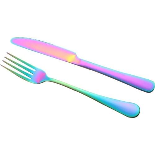 2PCS Silverware Fork and Knife Cutlery Set Stainless Steel Dinnerware Set Kitchen Tableware Sets Flatware For Wedding And Hotel