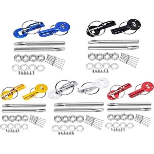 Universal Down Hood Lock Pins Stainless Steel Bonnet Hood Pin Lock Kit Fit ALL Racing Speed Black Red Blue Gold Silver