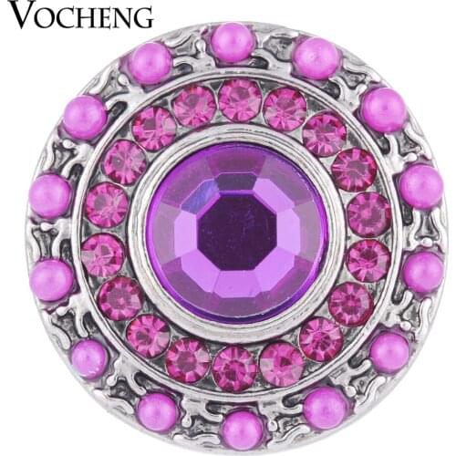 Vocheng Snap Charms 3 Colors Rhinestone Bead 18mm Glam Interchangeable Jewelry Vn-1084