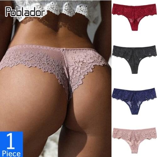 Poblador Sexy Womens Panties Underwear Seamless Lace Briefs Hollow Out Female Sport Panty Low Waist Comfort Lady Lingerie Tanga