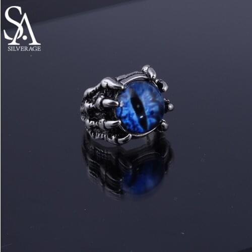 SA SILVERAGE Demonic Eye Ring Jewelry for Women Luxury 2021 Punk Retro Personality Wolf Claw Ring Japanese and Korean Men Set