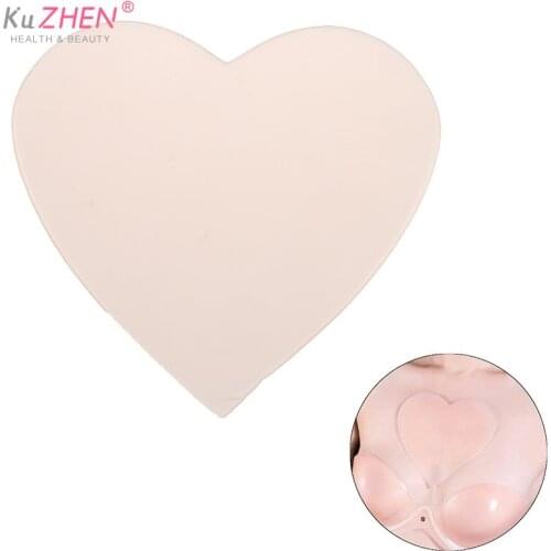 Reusable Women Skin Care Body Chest Anti Wrinkle Pads Medical Skin Color Grade Silicone Heart Shaped Overnight Invisible Pad