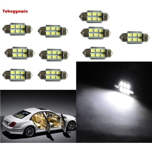 10 pcs White 6-SMD 36mm Canbus Error Free 5630 LED Light Width Lamp Bulbs 12v(31mm 39mm 41mm Available)