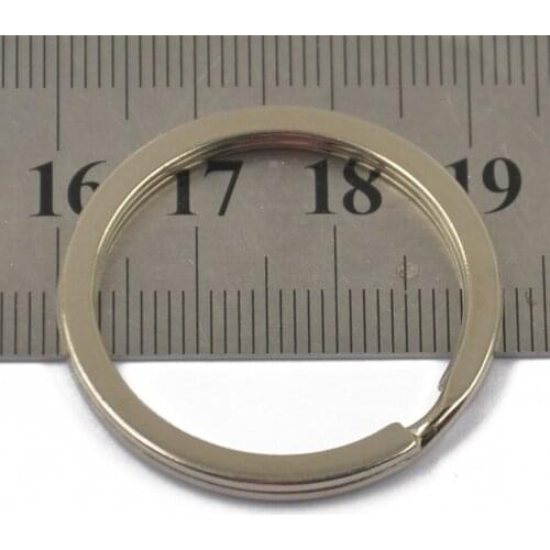 10PCS FLAT SPLIT KEY RINGS SILVER KEYCHAIN 32mm / 1.26" CRAFT DIY ACCESSORY