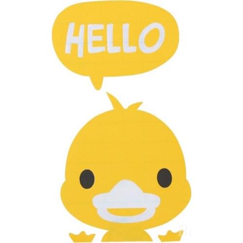 2016 Mini Cartoon Yellow Duck Wall Stickers Cut Kids Bedroom Decor Door Stickers Switch Sticker for Wall Single-piece Package