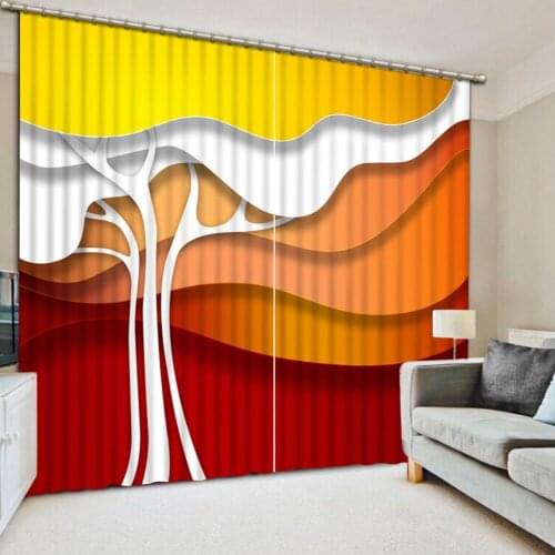3d Curtains Blackout for Living Room Kids Bedroom Fabric colorful tree curtains