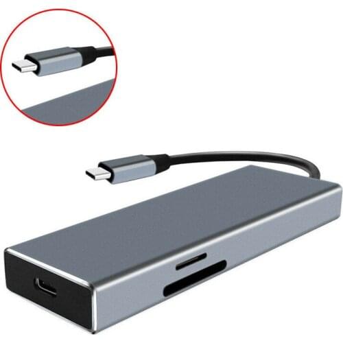 7-in-1 Type-C Hub Docking Station Adapter 4K HDMI-compatible USB2.0/3.0 Card Reader Hub Splitter for PC MacBook Accessories