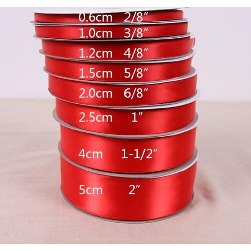 91 meters/roll) Red Single Face Satin Ribbon Wedding Party Decoration Christmas Apparel Sewing Fabric gift Wrapping DIY ribbon