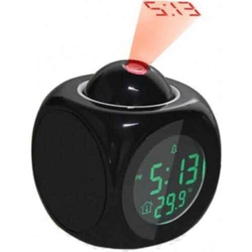 Digital LCD Display Voice Talking Projection Alarm Clock Weather Station LED Projection with Temperature Wake Up Projector Clock