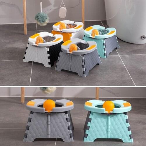 Childrens Folding Bedpan Travel Portable Toilet Baby Training Toilet Quick Cleaning For On-Board Use Is Convenient For Storage