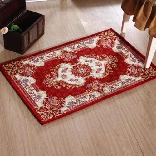 European Floral Pattern For Living Room Bedroom Baths mat Anti-Slip Home Decoration Jacquard Carpet floor mat kitchen carpet