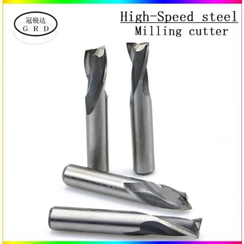 White steel end milling cutter 2 slots 1mm~20mm 4mm 6mm 8mm 12mm CNC lathe with chromium metal milling cutter 1.5mm