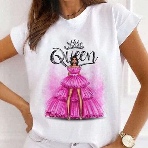 Beautiful Loose Summer Tops VOGUE Queen Graphic T-Shirt for Women Modal Round Neck Short Sleeves Tee Shirts