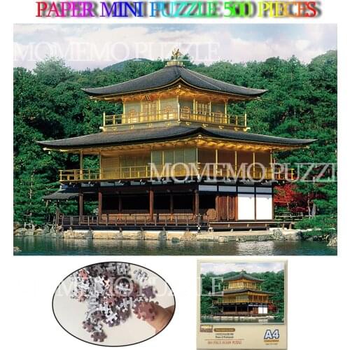 Kinkakuji Temple 500 Pieces Puzzle Adults Mini Paper Jigsaw Puzzle Toys Japan Famous Building Landscape Puzzle Toys Kids Games