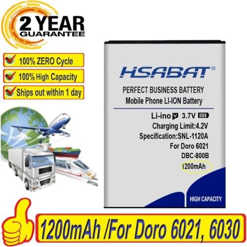 Top Brand 100% New 1200mAh DBC-800A DBC-800B DBC-800D XYP1110007 Battery for Doro 6021 6030 6050 6120 6121 6171, PhoneEasy 500