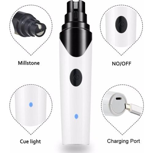 USB Rechargeable Pet Dog Nail Grinders Professional Pet Nail Clipper Mute Electric Dog Cat Paws Nail Grooming Supplies Dropship