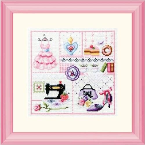 T841 Cute Girls Room Dress Up Handmade Small Picture Bedroom Paintings Fishxx Cross Stitch Kit 14CT Cartoon Home