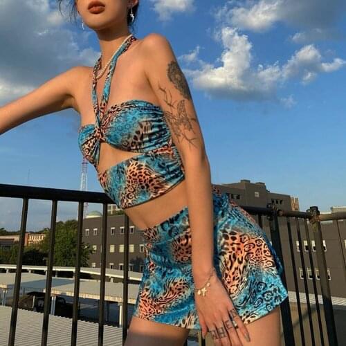 Y2K Fashion Camouflage Hollow Out Bandage Cropped Tops Punk Style Halter Backless Tank Tops Vintage Rave E-girl Outfits