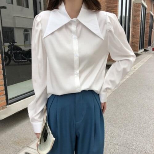 Vogue solid color tops office ladies shirts Womens blouses New Summer spring casual Long sleeve Tops Blusas Mujer