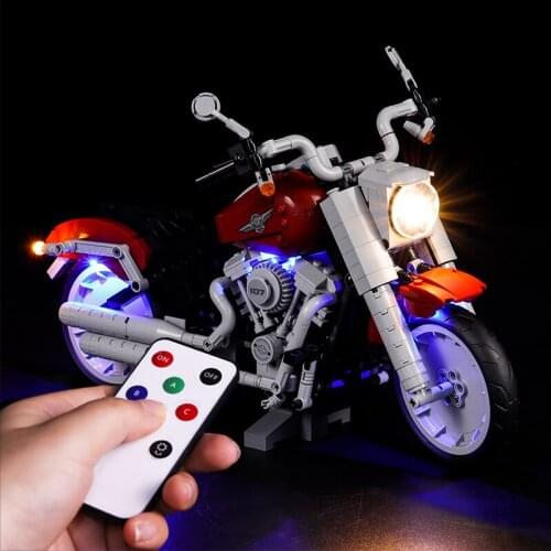 Lighting Set Compatible For 10269 Harleyinglys Motorcycle Fat Boy Building Bricks Block Set Toy Gift (Only lights)