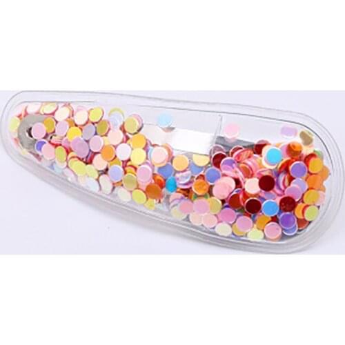 Star Sequins Transparent Hair Clip Headwear Korean Acrylic Girls Sequins Hair Clips ChildrenS Day Birthday Party Gift