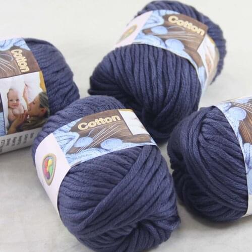 Sale 4 Ball x 50g Super Soft Pure Cotton Chunky Shawl Hand Knitting Womens Yarn Indigo Blue 422-29-4